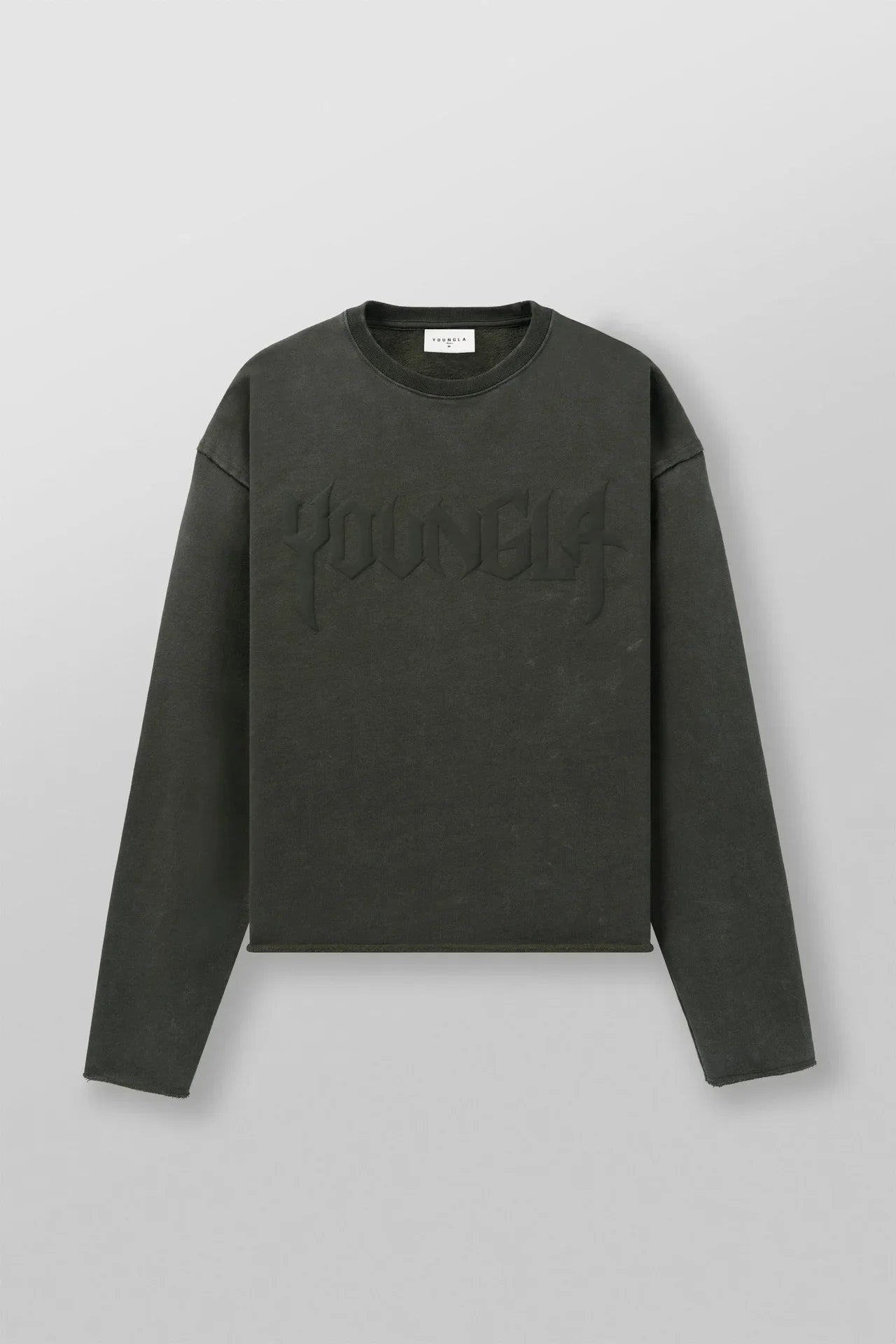 YOUNGLA American new men's crewneck fashion brand hoodie heavy wool foam print casual long sleeve