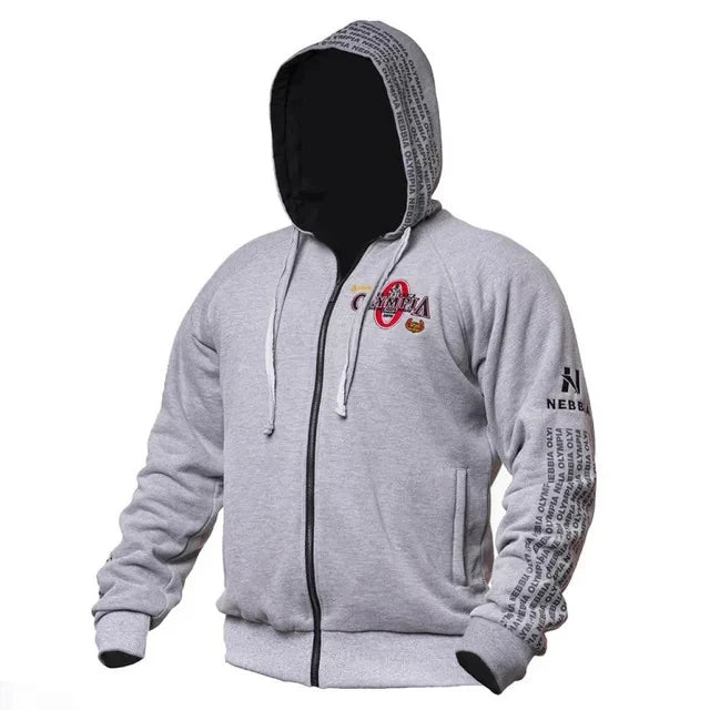 OLYMPIA Men Gyms Hoodies Gyms Fitness Bodybuilding Sweatshirt Pullover Sportswear Male Workout Hooded Jacket Clothing