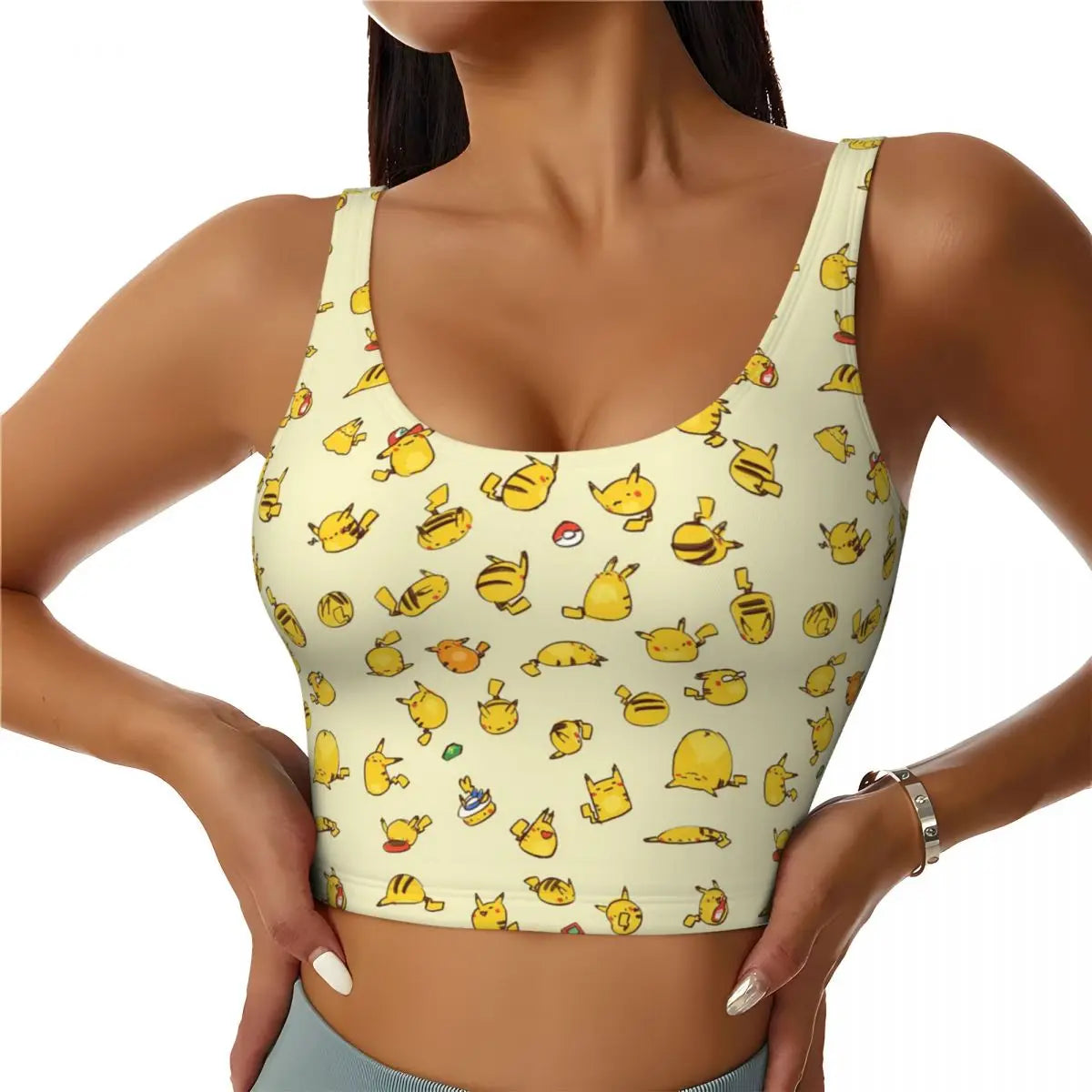 High Impact Pokemon Sports Bra Women Gym Workout Yoga Crop Top