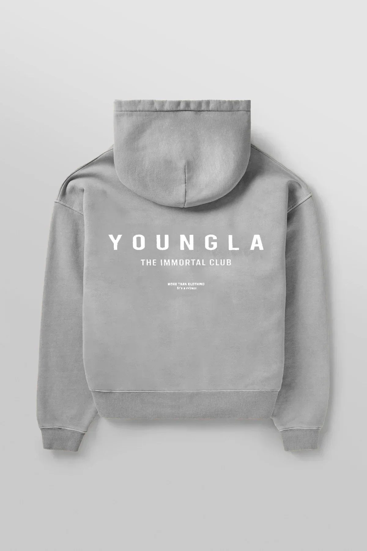 YOUNGLA American men's oversized hoodie double-layer composite fabric printed coat sports fitness sweatshirt