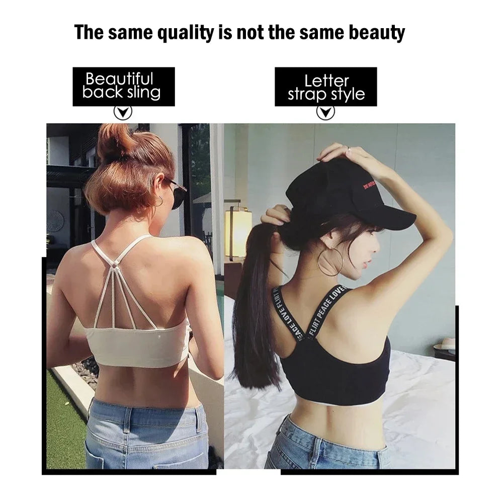 Elastic Sports Bra Sling Top Women's Sports Bra Without Steel Ring Sweat Absorption Quick Dry Comfortable Skin Fashion Underwear