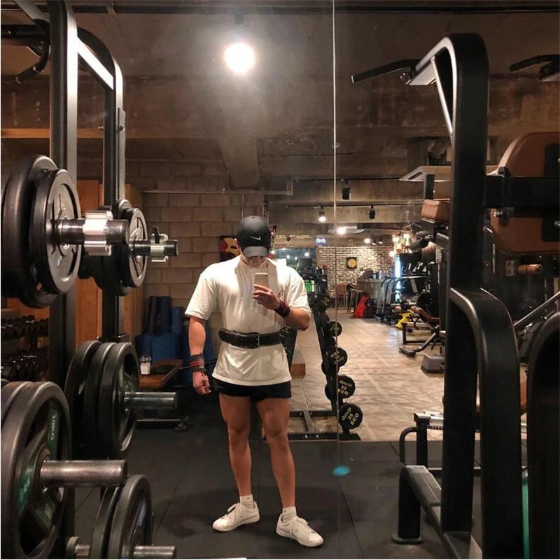 Plain Gym Clothing Fitness Mens Oversized T Shirt Outdoor Hip Hop Streetwear Loose Half Sleeve T-shirt Bodybuilding Tee Shirt