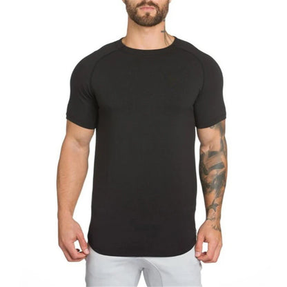 Muscleguys Gym t shirt Men Fitness Workout Cotton T-Shirt Bodybuilding Workout Skinny Tee shirt Summer Casual Sports Clothing