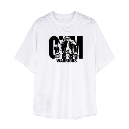 Oversized Loose Men's Casual Sport T-Shirt Gym Bodybuilding Fitness Short Sleeve Shirt Summer Mesh Quick Dry Breathable Clothing