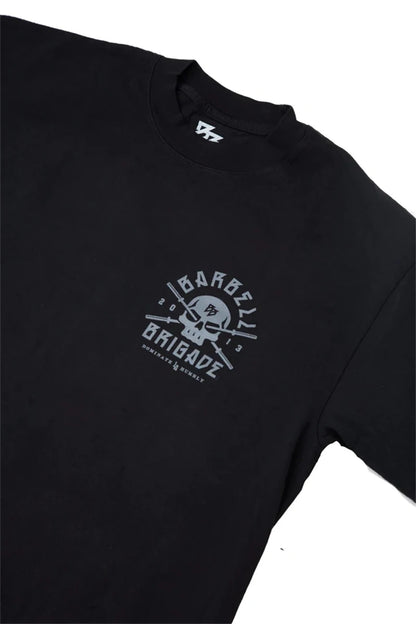 BARBELL BRIGADE Gym Fitness T-shirt Loose Oversize Cotton Men Short Sleeves Bodybuilding Sports Tee Summer Training Workout Tops