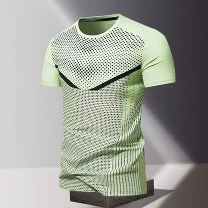 Summer men's clothing 3D printed quick drying men's thin breathable fitness top round neck short sleeved sports casual T-shirt