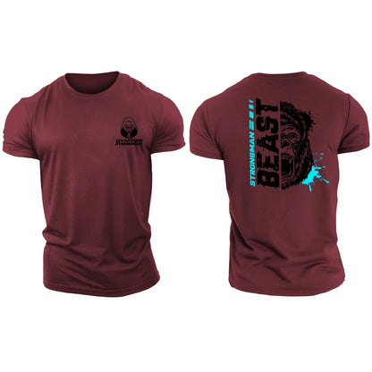 Strongman Beast  - Gym T-Shirt High Quality Casual Men's Short Sleeves Top