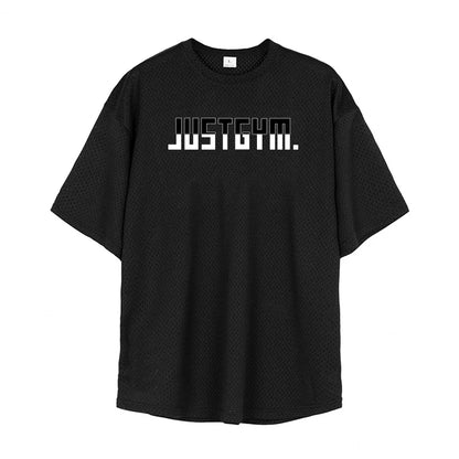 Summer Running Sports Short-sleeved Quick-drying Mesh Top Men's Training Loose Oversized T-shirt