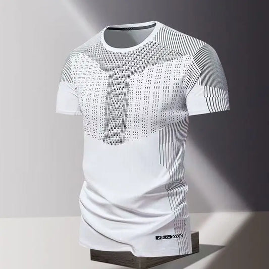 Summer men's clothing 3D printed quick drying men's thin breathable fitness top round neck short sleeved sports casual T-shirt