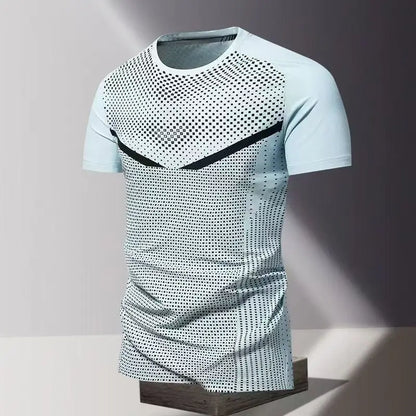 Summer men's clothing 3D printed quick drying men's thin breathable fitness top round neck short sleeved sports casual T-shirt