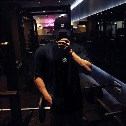 Men's Short sleeve Cotton T-shirt men Brand Sports t shirt Fitness Bodybuilding loose Running t shirt Male Summer Training tops