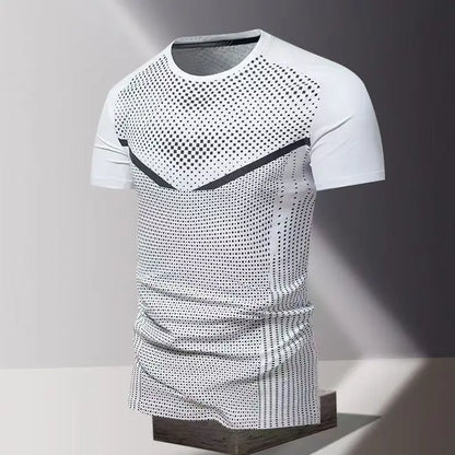 Summer men's clothing 3D printed quick drying men's thin breathable fitness top round neck short sleeved sports casual T-shirt
