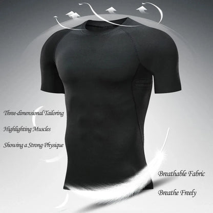 Spring and Summer New Fitness Long-sleeved Men's Quick-drying Milk Silk Body Shaping Sports Training Thin Solid Color M-3XL