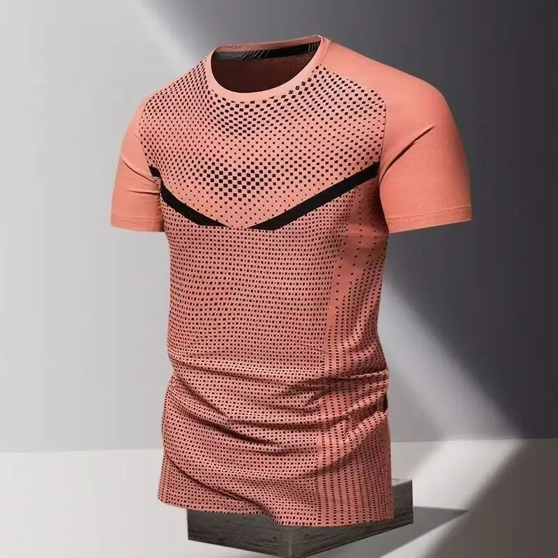 Summer men's clothing 3D printed quick drying men's thin breathable fitness top round neck short sleeved sports casual T-shirt