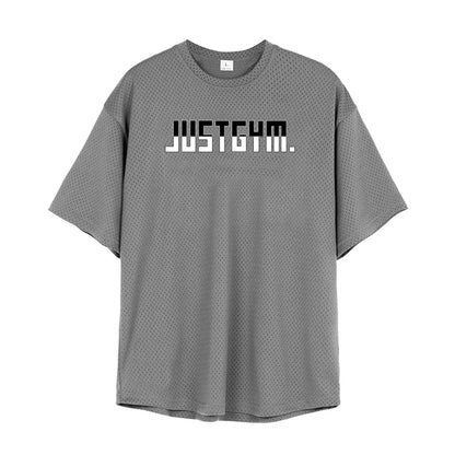 Summer Running Sports Short-sleeved Quick-drying Mesh Top Men's Training Loose Oversized T-shirt