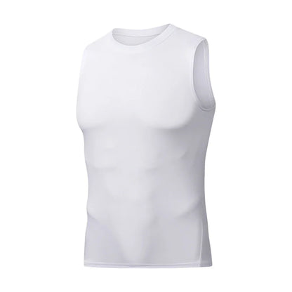 Men's Summer Sleeveless Compressed Shirt Fitness Vest Running Sport Gym Shirts Casual High Quality Tops Quick Dry Male Clothing
