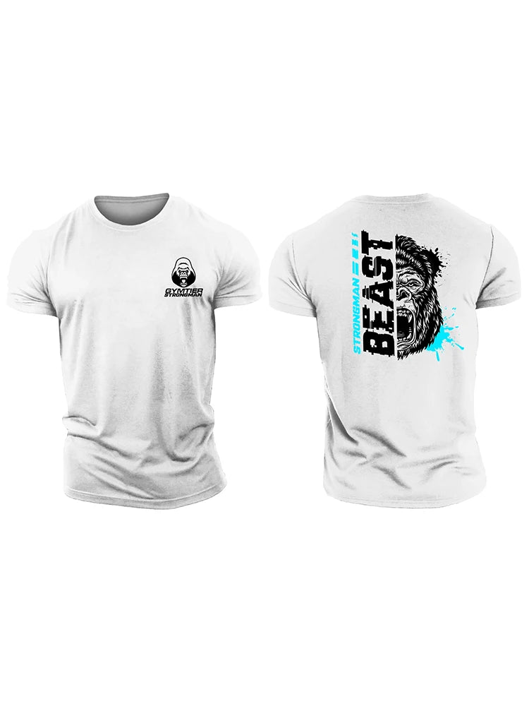 Strongman Beast  - Gym T-Shirt High Quality Casual Men's Short Sleeves Top