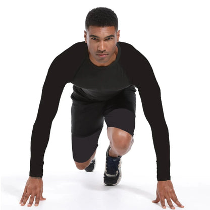Spring and Summer New Fitness Long-sleeved Men's Quick-drying Milk Silk Body Shaping Sports Training Thin Solid Color M-3XL
