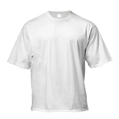 Plain Gym Clothing Fitness Mens Oversized T Shirt Outdoor Hip Hop Streetwear Loose Half Sleeve T-shirt Bodybuilding Tee Shirt